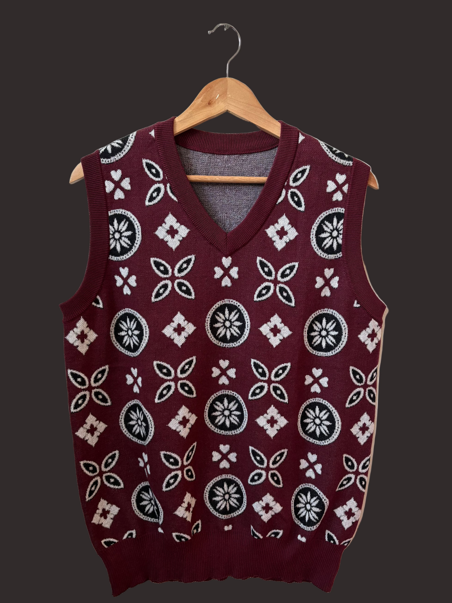 Ajrak Heritage Knit — V-Neck Vest