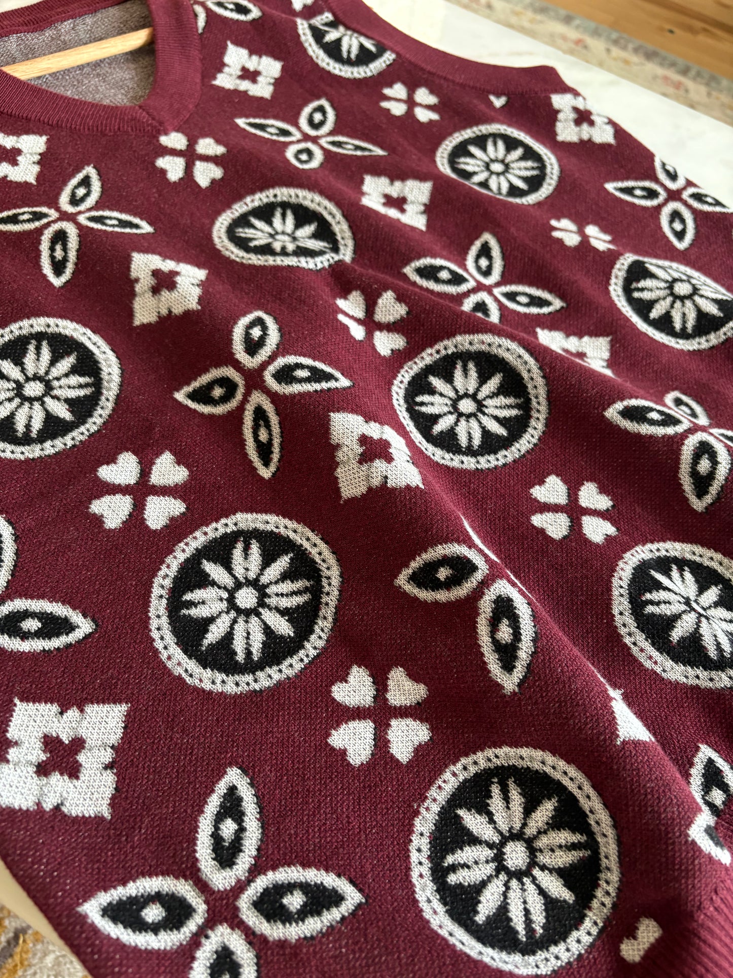 Ajrak Heritage Knit — V-Neck Vest
