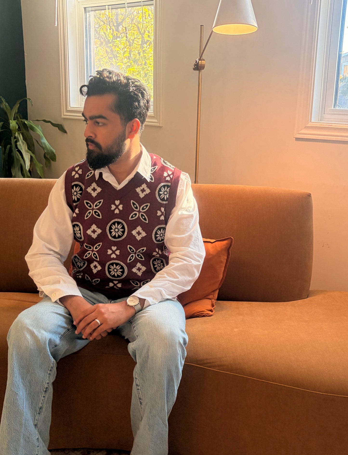 Ajrak Heritage Knit — V-Neck Vest