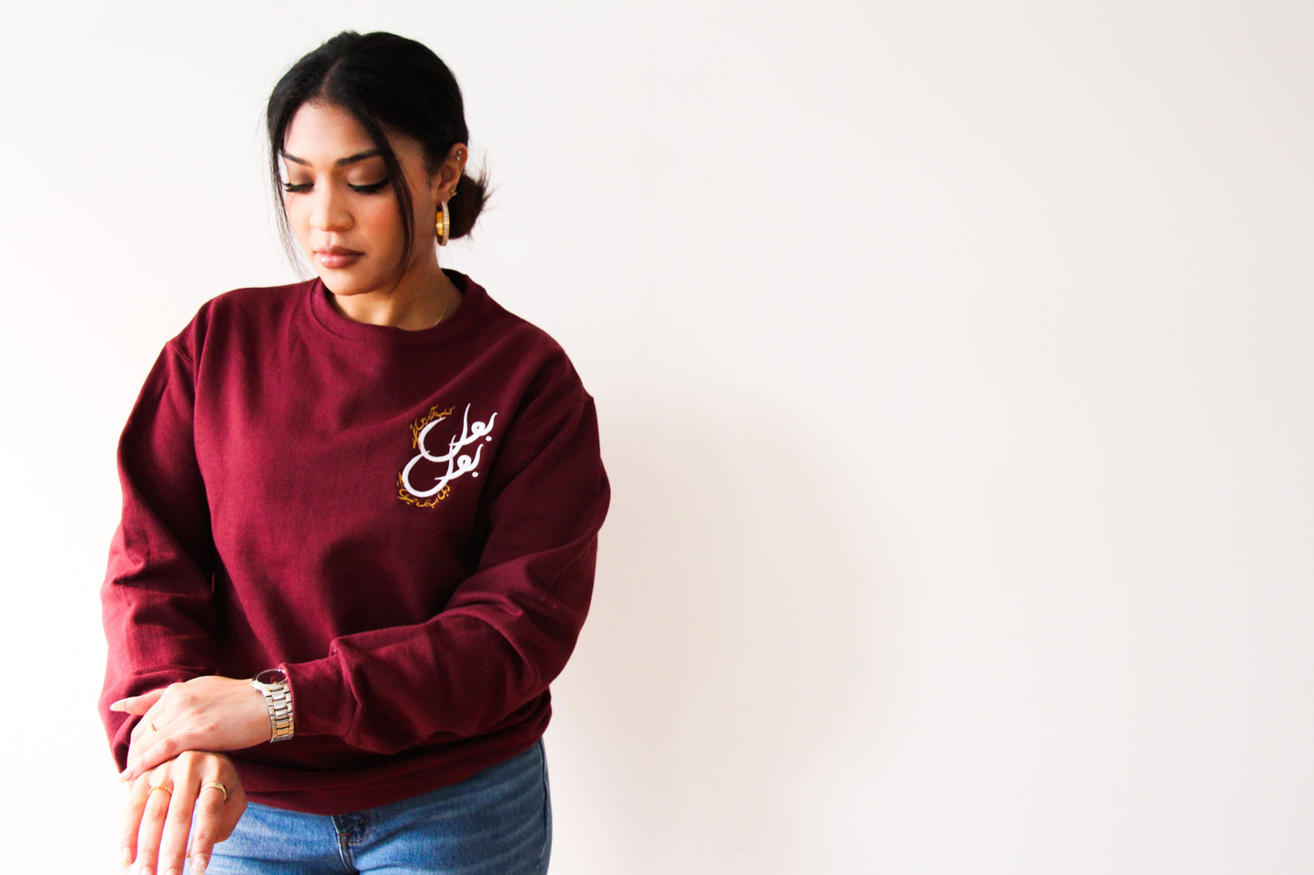 Maroon Unisex Sweatshirt - Bol Ke Lub Azaad Hain Teray