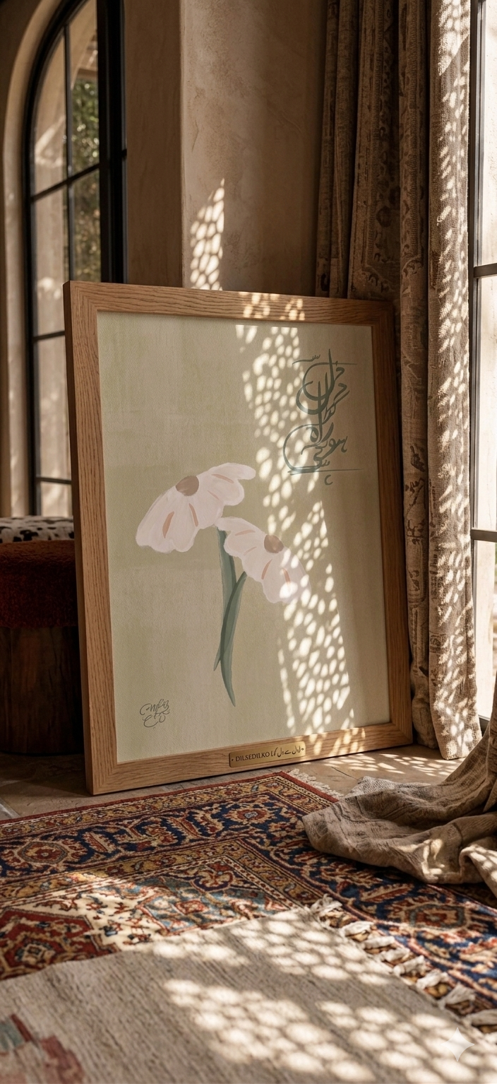 Dil Se Dil Ko Raah Hoti Hai – Urdu Poetry Wall Art Print